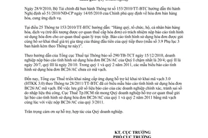 Công văn 7156/CT-AC gửi báo cáo BC26/AC