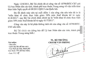 Công văn 11519/BTC-VP đính chính Công văn 10790/BTC-CST