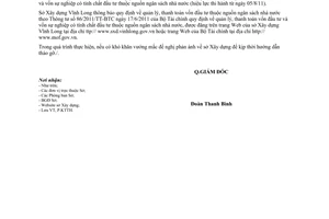 Công văn 740/SXD-KTTH  quản lý, thanh toán vốn đầu tư và vốn sự nghiệp