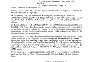 Công văn số 5891/UBND-CNN năm 2011 đính chính Chỉ thị số 18/CT-UBND