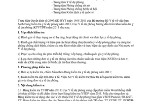 Công văn 976/DP-CĐT hướng dẫn triển khai kiểm tra y tế dự phòng năm 2011
