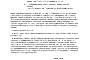 Official Dispatch No. 3985/BNN-DMDN on the implementation of supervising