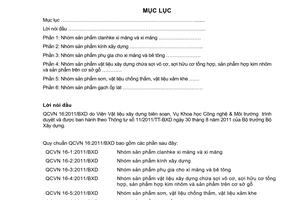 Quy chuẩn kỹ thuật Quốc gia QCVN 16:2011/BXD về sản phẩm, hàng hóa vật liệu xây dựng do Bộ trưởng Bộ Xây dựng ban hành