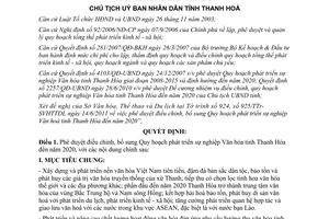 Quyết định 2308/QĐ-UBND 2011 quy hoạch phát triển sự nghiệp văn hoá Thanh Hóa