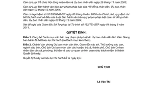 Quyết định 1802/QĐ-UBND năm 2011 danh mục văn bản hết hiệu lực tỉnh Kiên Giang