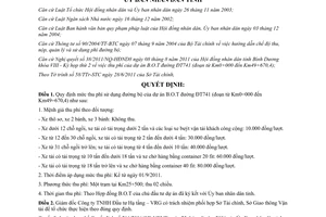 Quyết định 24/2011/QĐ-UBND thu phí sử dụng đường bộ của dự án B.O.T đường ĐT741