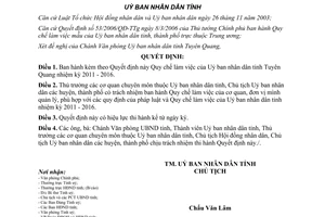 Quyết định 13/2011/QĐ-UBND Quy chế làm việc của UBND tỉnh Tuyên Quang