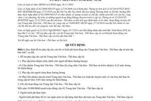 Quyết định 102/2011/QĐ-UBND về hỗ trợ phụ cấp cho cán bộ và kinh phí hoạt động c