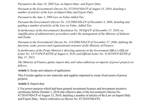 Circular No. 118/2011/TT-BTC guiding import duty and value-added tax on imports