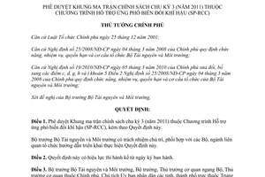 Quyết định 1410/QĐ-TTg  phê duyệt Khung ma trận chính sách chu kỳ 3