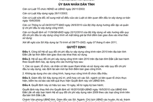 Quyết định 20/2011/QĐ-UBND Hệ số quy đổi chi phí đầu tư xây dựng công trình