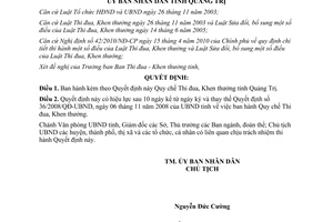 Quyết định 21/2011/QĐ-UBND Quy chế Thi đua, Khen thưởng tỉnh Quảng Trị