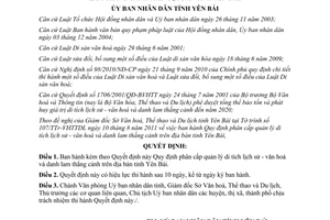 Quyết định 24/2011/QĐ-UBND Quy định phân cấp quản lý di tích lịch sử - văn hoá