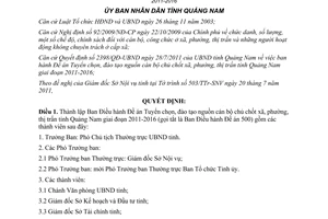 Quyết định 2574/QĐ-UBND 2011 Ban Điều hành Tuyển chọn đào tạo cán bộ Quảng Nam 2011 2016