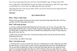Thông tư 16/2011/TT-NHNN quy định về kiểm soát, kiểm toán nội bộ do Ngân hàng Nh