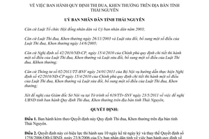 Quyết định số 36/2011/QĐ-UBND quy định thi đua khen thưởng Thái Nguyên