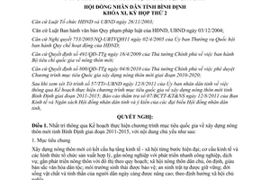 Nghị quyết 21/2011/NQ-HĐND Kế hoạch thực hiện chương trình mục tiêu quốc gia