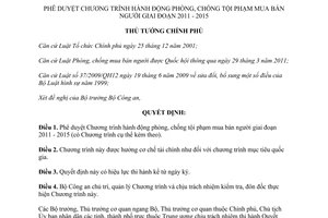 Quyết định 1427/QĐ-TTg Chương trình hành động phòng, chống tội