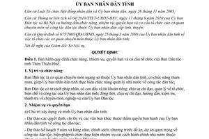 Quyết định 1676/QĐ-UBND 2011 cơ cấu tổ chức của Ban dân tộc Thừa Thiên Huế