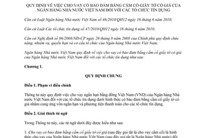 Thông tư 17/2011/TT-NHNN  cho vay có bảo đảm bằng cầm cố giấy tờ