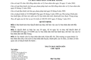 Quyết định 302/2011/QĐ-UBND Quy chế làm việc của Uỷ ban tỉnh Bắc Giang