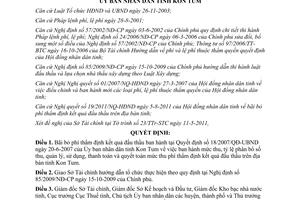 Quyết định 20/2011/QĐ-UBND bãi bỏ phí thẩm định kết quả đấu thầu Kon Tum