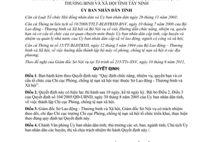 Quyết định 27/2011/QĐ-UBND chức năng chi cục phòng chống tệ nạn xã hội Tây Ninh