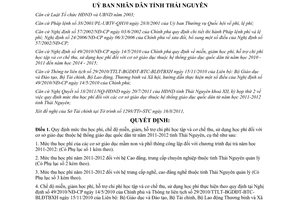 Quyết định 41/2011/QĐ-UBND hỗ trợ chi phí học tập và cơ chế thu sử dụng học phí