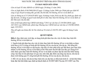 Quyết định 1775/2011/QĐ-UBND chi bồi thường hỗ trợ tái định cư Hà Giang