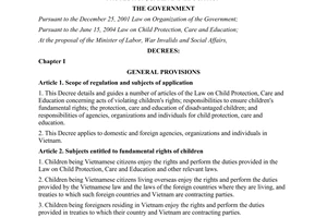 Decree No. 71/2011/ND-CP detailing and guiding a number of articles of the law