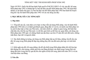 Kế hoạch 05/KH-UBDTSĐHP tổng kết việc thi hành Hiến pháp năm 1992