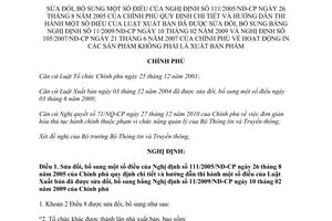 Nghị định 72/2011/NĐ-CP sửa đổi Nghị định 111/20005/NĐ-CP