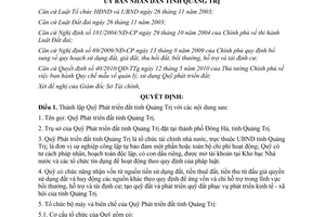 Quyết định 23/2011/QĐ-UBND thành lập Quỹ Phát triển đất Quảng Trị