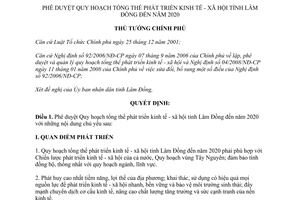 Quyết định 1462/QĐ-TTg  phê duyệt Quy hoạch tổng thể phát triển kinh tế