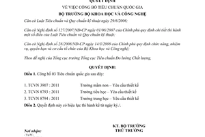 Quyết định 2585/QĐ-BKHCN 2011 công bố Tiêu chuẩn quốc gia Bộ Khoa học và Công nghệ