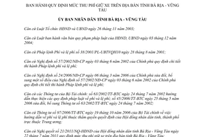 Quyết định 46/2011/QĐ-UBND mức thu phí giữ xe