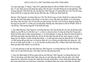 Thông báo 896/TB-BGDĐT kết luận của Thứ trưởng Nguyễn Vinh Hiển