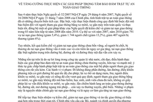 Nghị quyết 88/NQ-CP  giải pháp trọng tâm bảo đảm trật tự an toàn giao thông