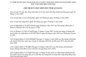 Quyết định 1456/QĐ-UBND năm 2011 quy hoạch quản lý chất thải rắn An Giang