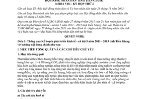 Nghị quyết 02/2011/NQ-HĐND kế hoạch phát triển kinh tế xã hội Tiền Giang