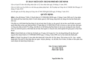 Quyết định 56/2011/QĐ-UBND trách nhiệm quản lý chất lượng công trình xây dựng