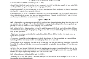 Quyết định 109/2011/QĐ-UBND tuyển dụng con liệt sỹ, thương binh và bệnh binh