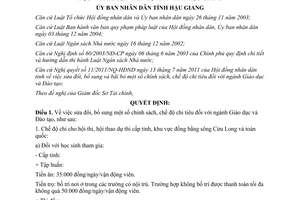 Quyết định 30/2011/QĐ-UBND sửa đổi chính sách, chế độ chi tiêu ngành Giáo dục
