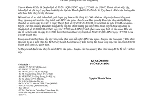 Công văn 2551/HD-SQHKT hướng dẫn thực hiện chuyển tiếp Theo Quyết định 50/2011/