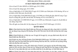 Quyết định 12/2011/QĐ-UBND Đơn giá xây dựng mới nhà, công trình và vật kiến trúc