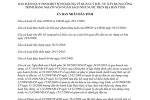 Quyết định 26/2011/QĐ-UBND Quy định quản lý dự án đầu tư xây dựng công trình