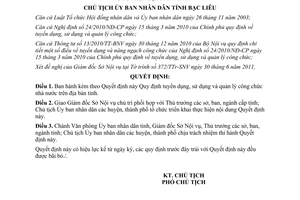 Quyết định 2286/QĐ-UBND Quy định tuyển, sử dụng và quản lý công chức