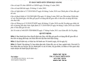 Quyết định 32/2011/QĐ-UBND Quy chế đấu giá quyền sử dụng đất để giao đất