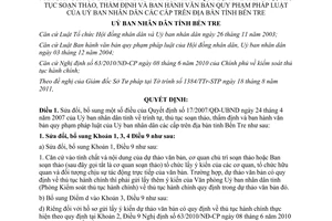 Quyết định 24/2011/QĐ-UBND sửa đổi Quyết định 17/2007/QĐ-UBND Quy định trình tự