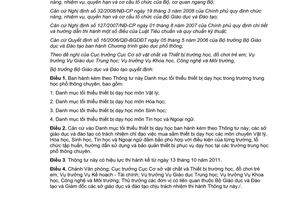 Thông tư 38/2011/TT-BGDĐT danh mục tối thiểu thiết bị dạy học môn vật lý